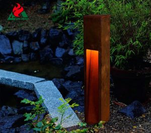 corten steel bollard lights