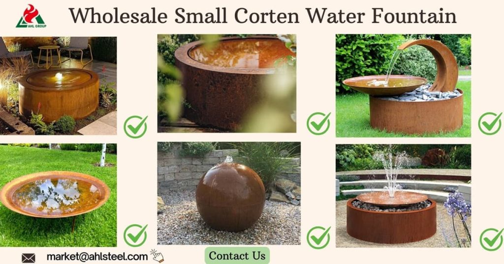 outdoor corten water features