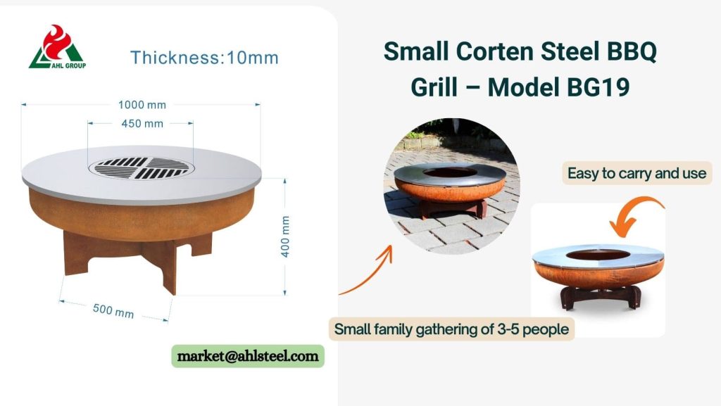 Small Corten Steel BBQ Grill